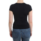 Schwarzes Elastan-Top