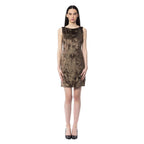 Brown Viscose Casual Dress