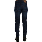 Blue Cotton Slim Fit Jeans