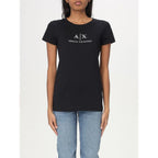 Schwarzes Baumwoll-T-Shirt