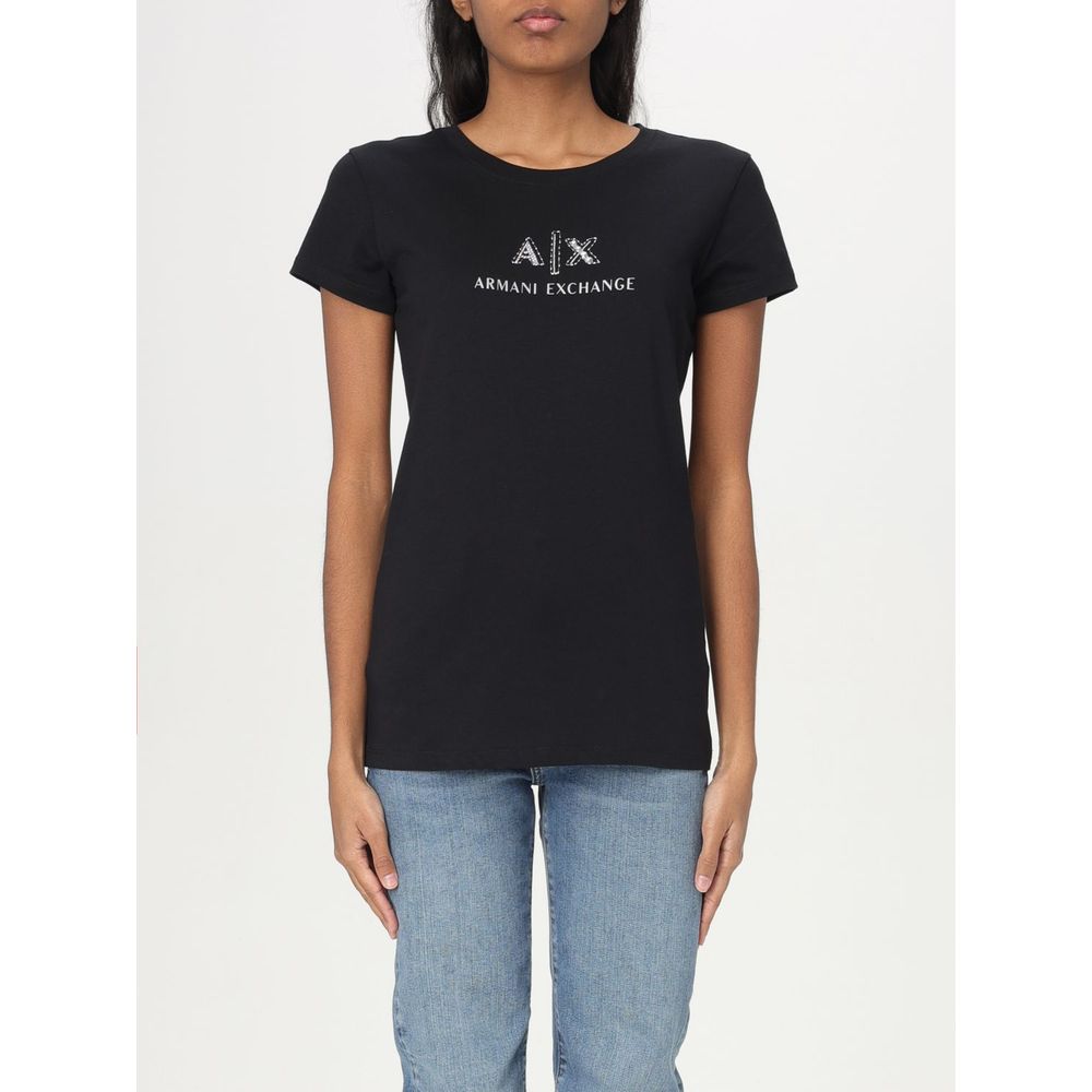 Schwarzes Baumwoll-T-Shirt