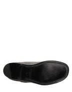 Gray Fleece Lace Up Men Derby Dress Shoes