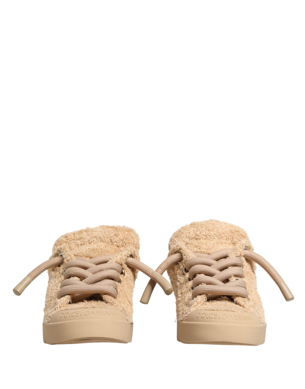 Schuhe Beige Kunstfell-Shearling Low Top Sneaker