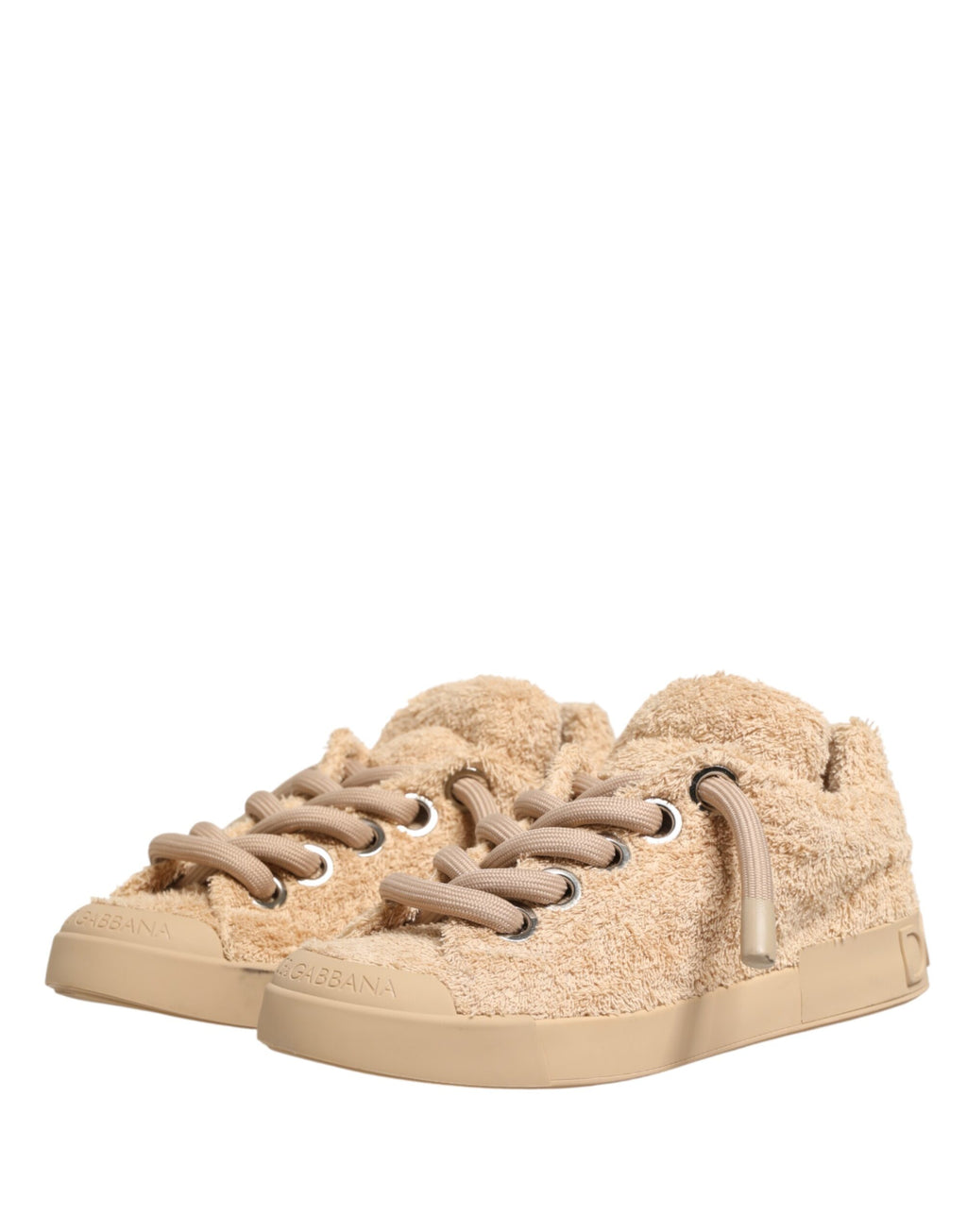 Schuhe Beige Kunstfell-Shearling Low Top Sneaker