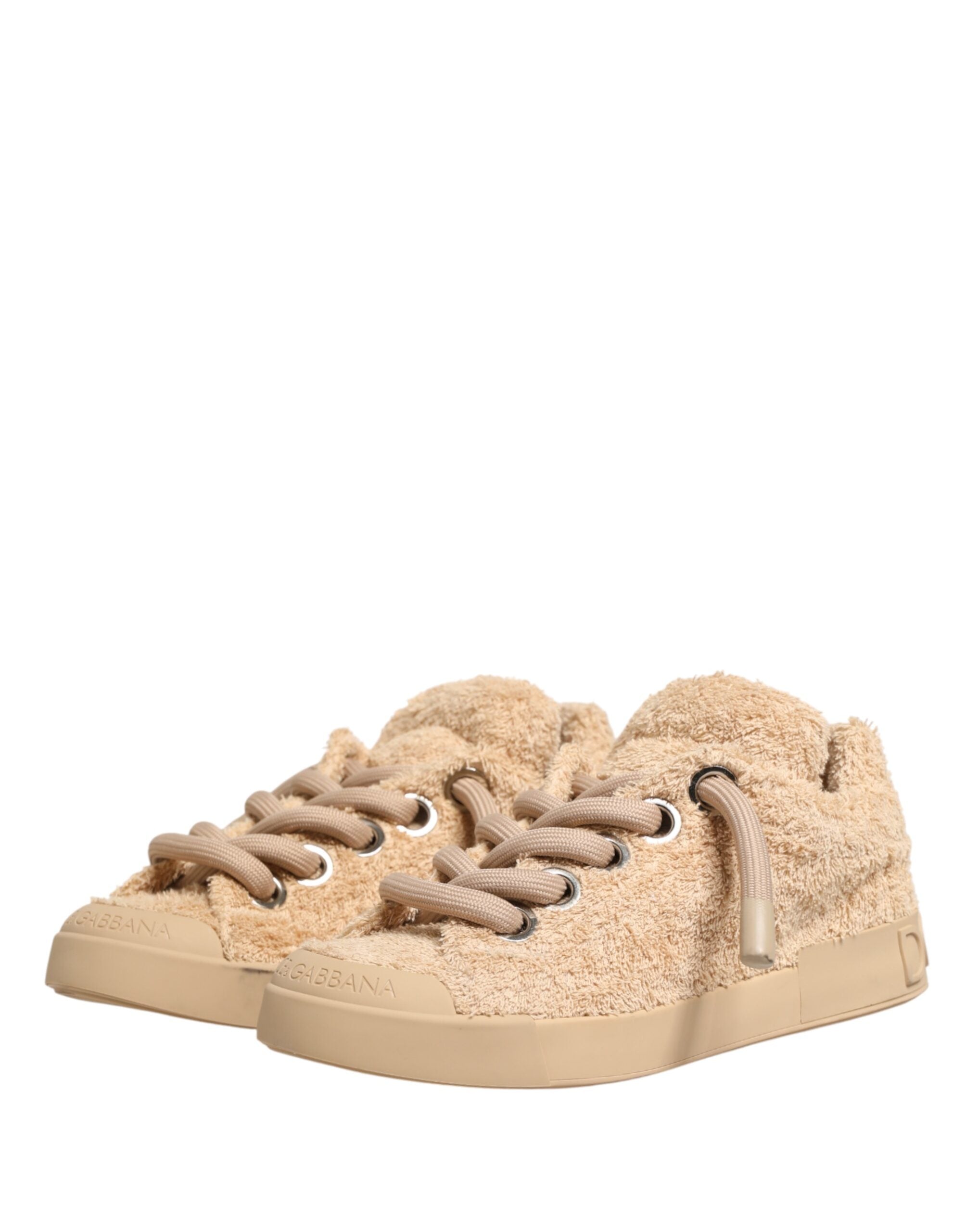 Schuhe Beige Kunstfell-Shearling Low Top Sneaker