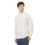 Beiges Langarmshirt aus Baumwolle