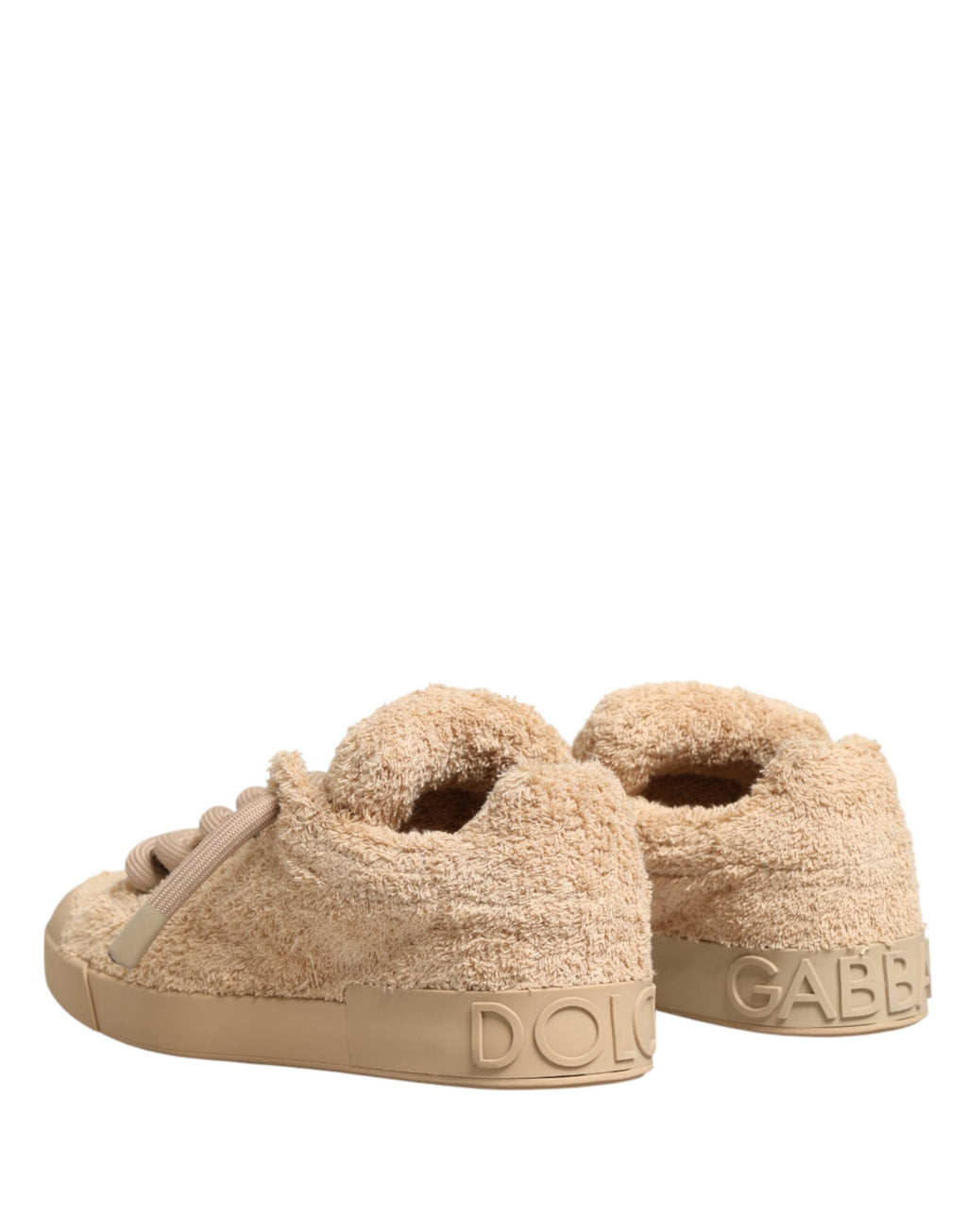 Schuhe Beige Kunstfell-Shearling Low Top Sneaker