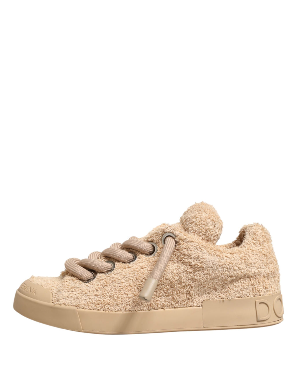 Schuhe Beige Kunstfell-Shearling Low Top Sneaker