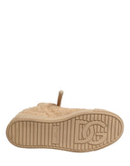 Schuhe Beige Kunstfell-Shearling Low Top Sneaker