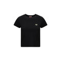Schwarzes Baumwoll-T-Shirt