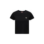 Schwarzes Baumwoll-T-Shirt