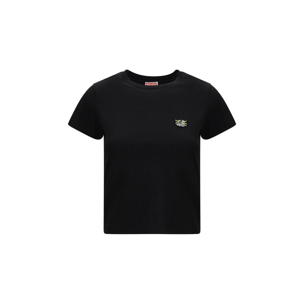 Schwarzes Baumwoll-T-Shirt