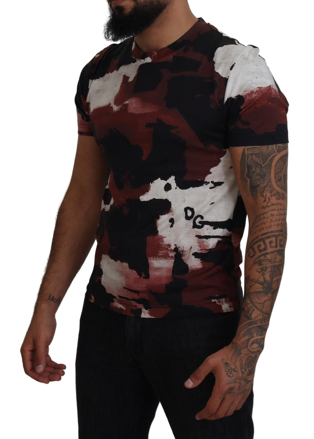 Multicolor Tie-Dye Baumwoll-Rundhals-T-Shirt
