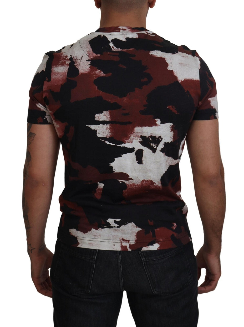 Multicolor Tie-Dye Baumwoll-Rundhals-T-Shirt