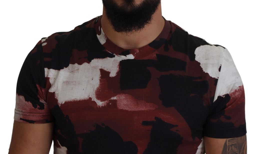Multicolor Tie-Dye Baumwoll-Rundhals-T-Shirt