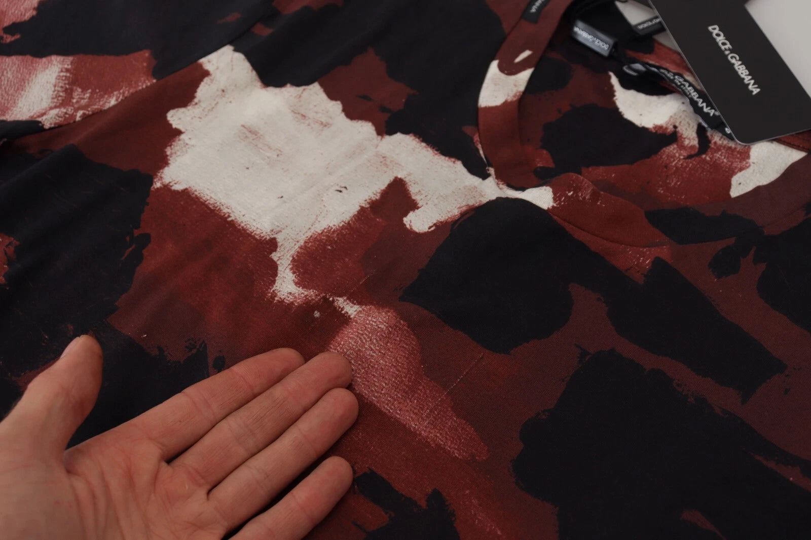 Multicolor Tie-Dye Baumwoll-Rundhals-T-Shirt