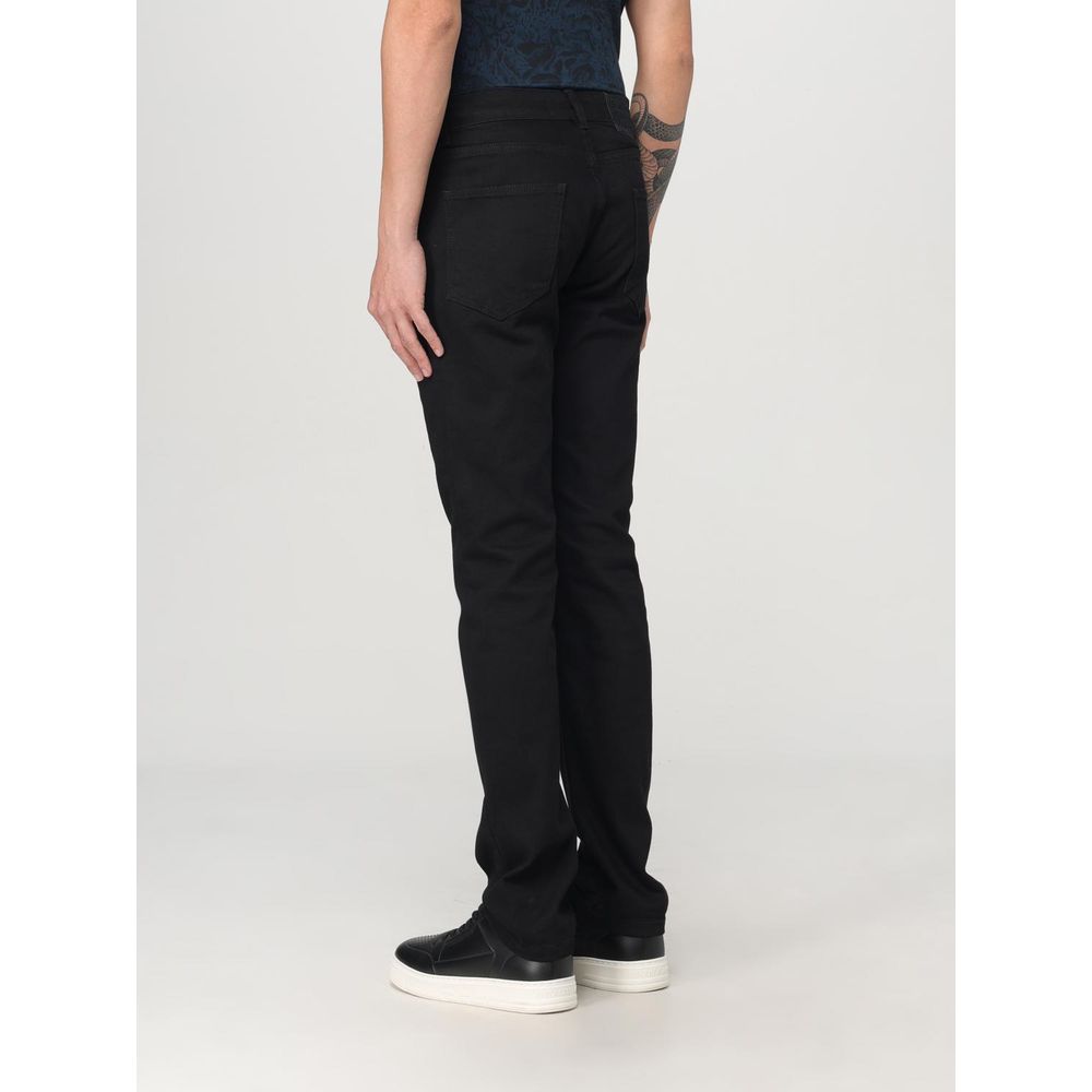 Schwarze Jeans mit geradem Schnitt aus Baumwolle