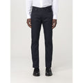 Blue Cotton Casual Pants