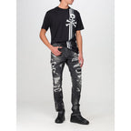 Gray Denim Slim Fit Jeans