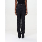 Schwarze Jeans mit geradem Bein aus Baumwolle