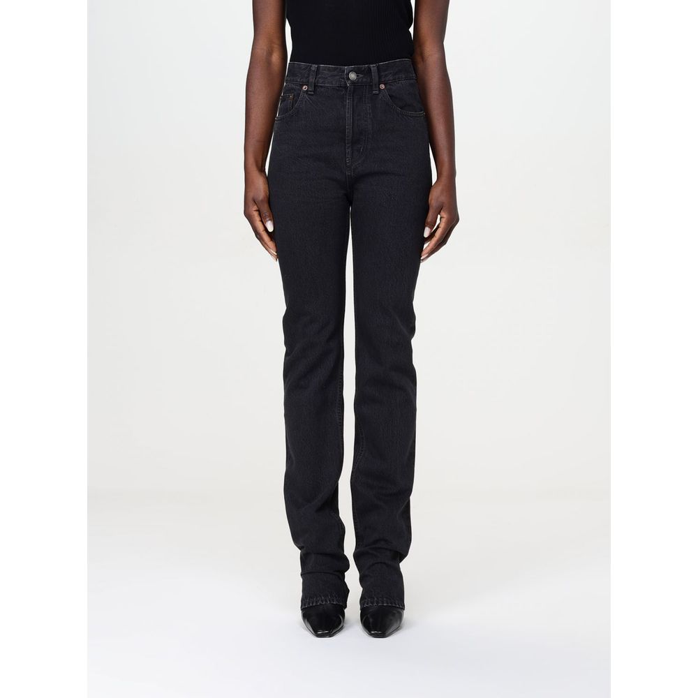 Schwarze Jeans mit geradem Bein aus Baumwolle