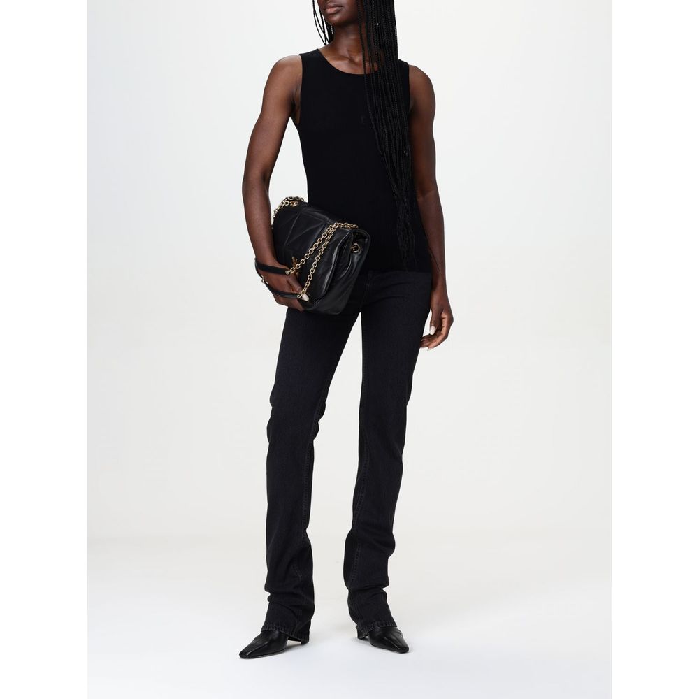 Schwarze Jeans mit geradem Bein aus Baumwolle