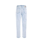 Blue Cotton Boyfriend Jeans