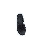 Black Calf Leather Bos Taurus Flat Sandals