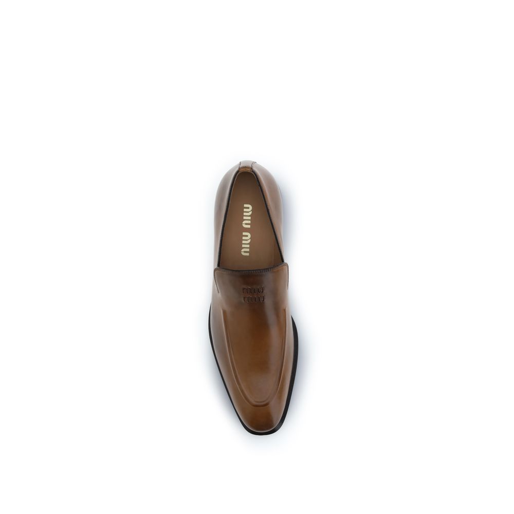 Mocassini slip-on in pelle di vitello marrone (Bos Taurus)