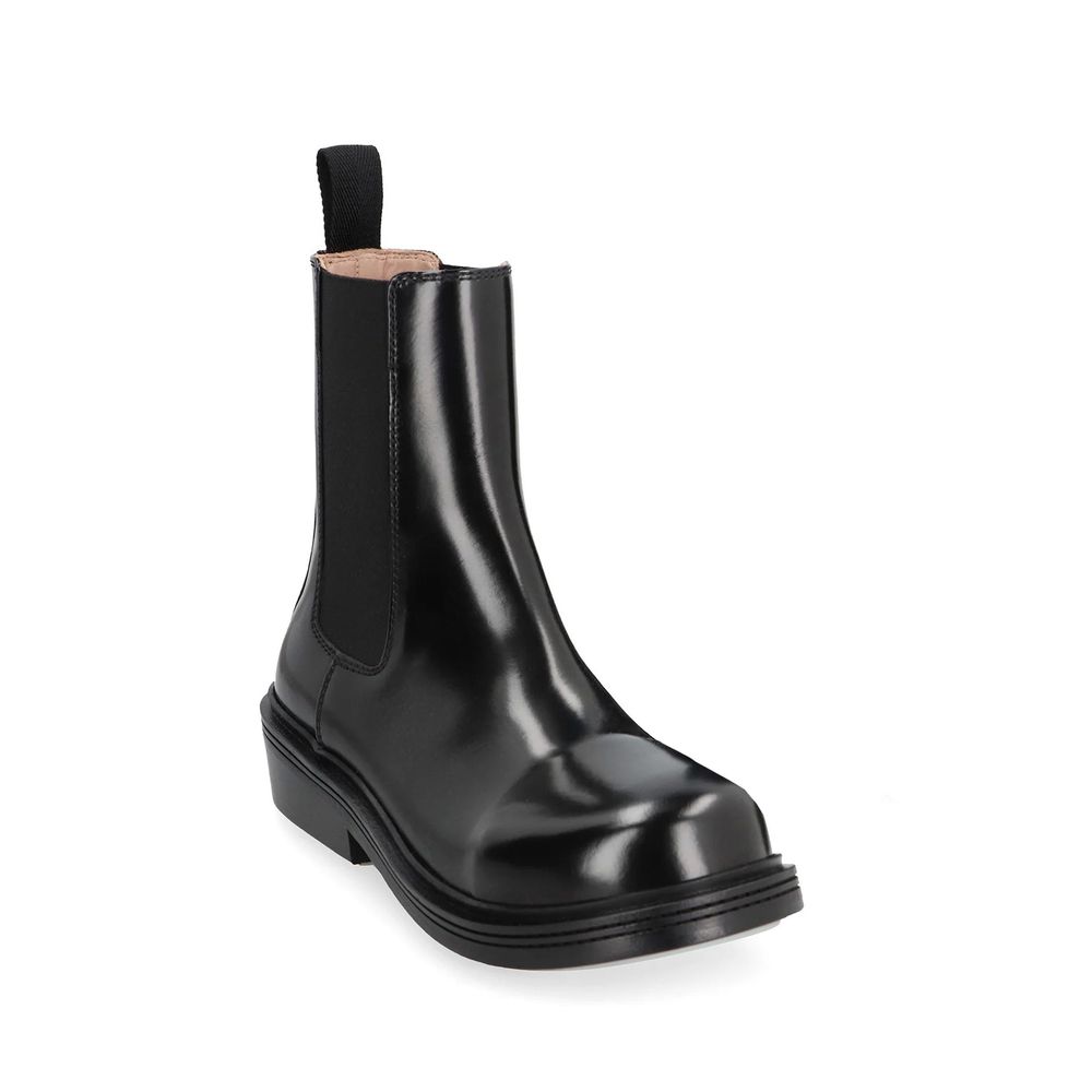 Black Calfskin Ankle Boots