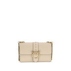 Beige Calf Leather Bos Taurus Shoulder Bag