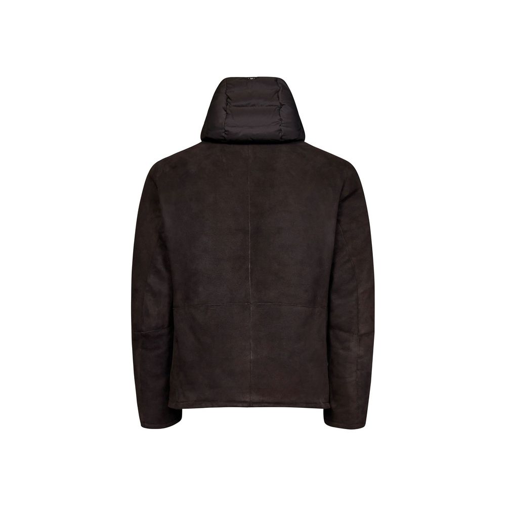 Braune Lammleder Shell-Jacke