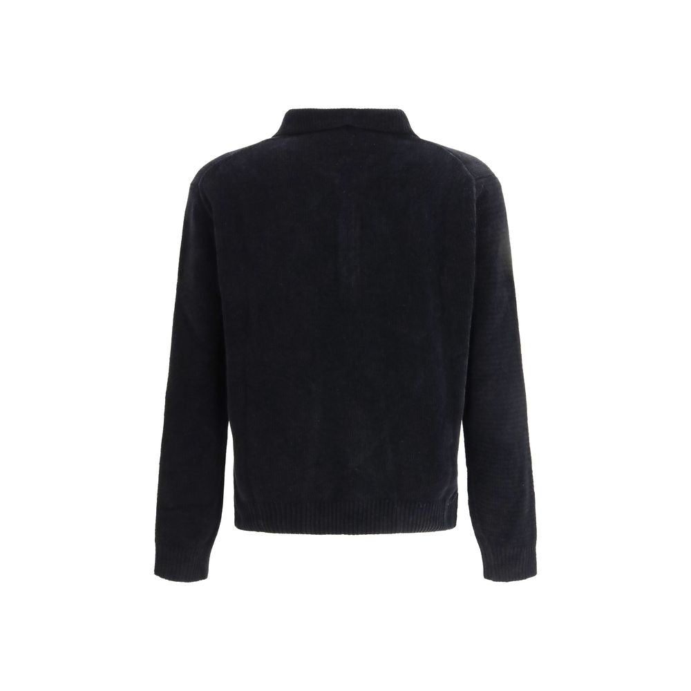 Polo shirt in black cotton