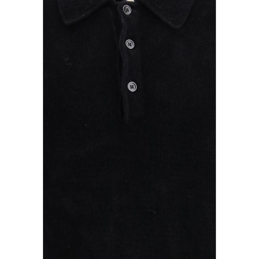 Polo shirt in black cotton