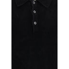 Polo shirt in black cotton