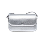 Borsa a spalla in pelle grigia