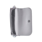 Borsa a spalla in pelle grigia