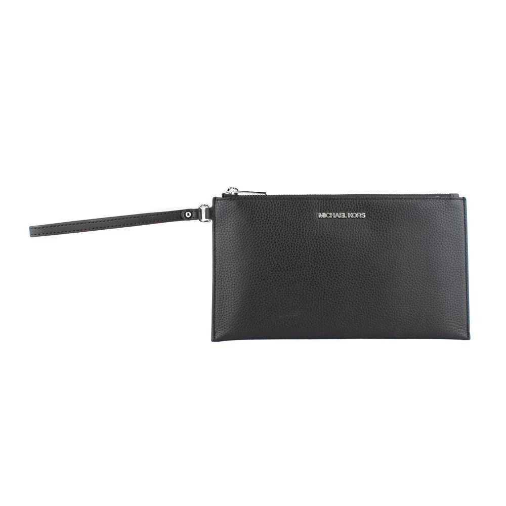 Schwarze Leder-Clutch