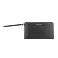 Schwarze Leder-Clutch