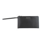 Schwarze Leder-Clutch