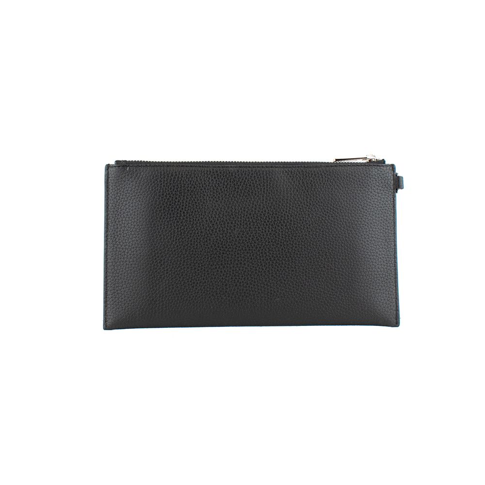 Schwarze Leder-Clutch