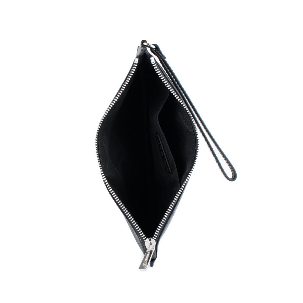 Schwarze Leder-Clutch