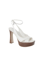Beige Plateau-Sandalen aus sonstigen Fasern