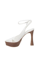 Beige Plateau-Sandalen aus sonstigen Fasern