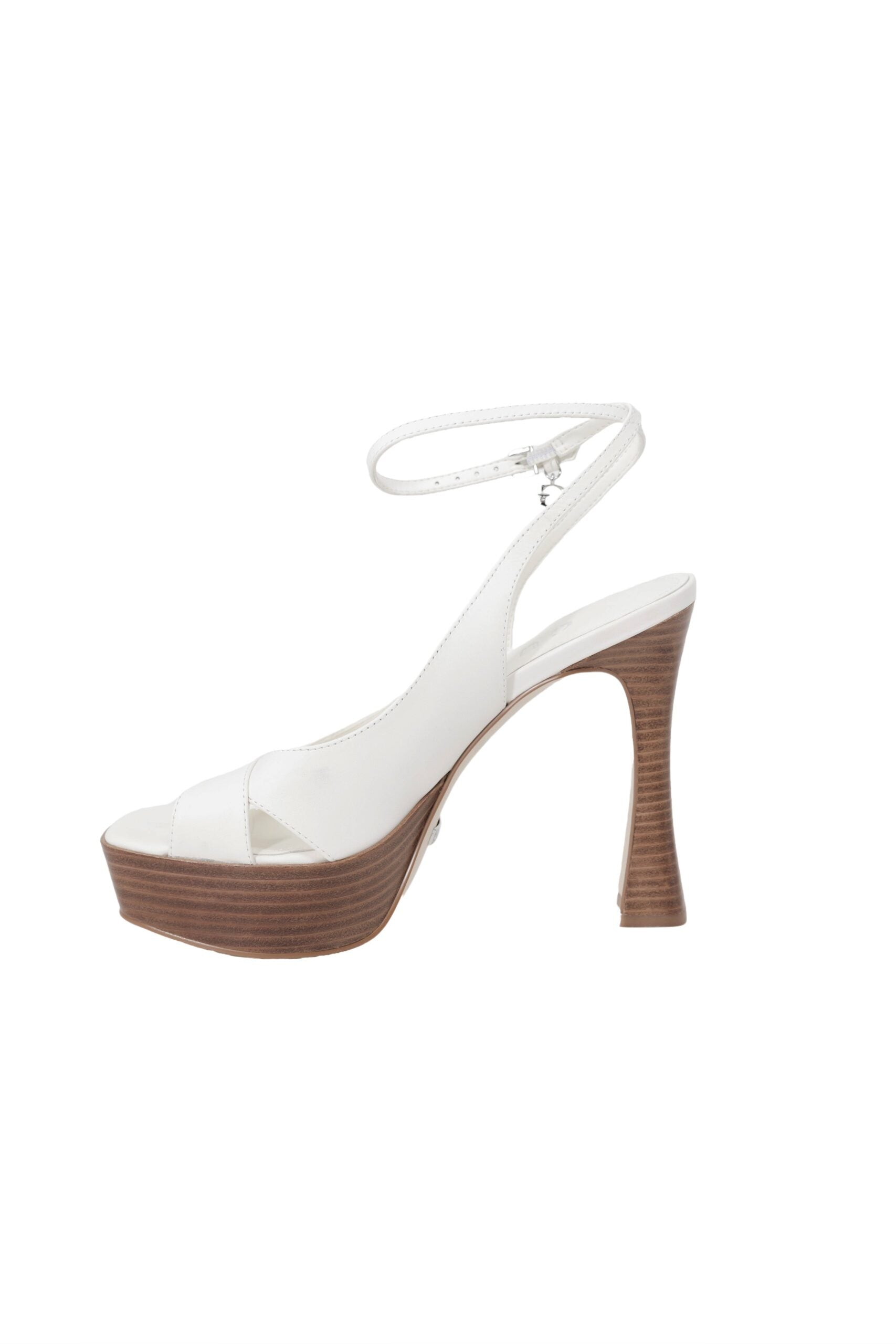 Beige Plateau-Sandalen aus sonstigen Fasern