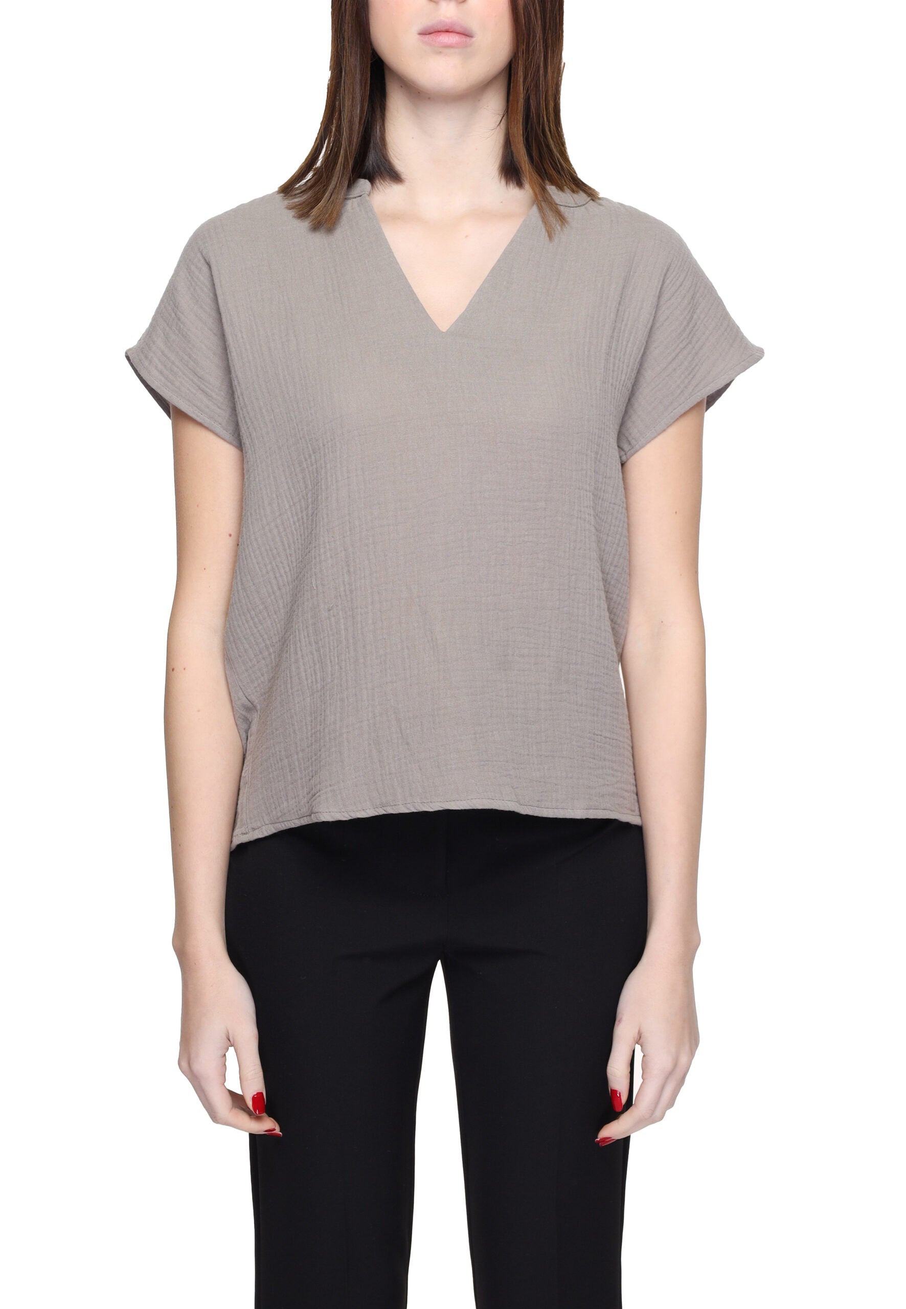 Beige Baumwollbluse