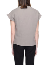 Beige Baumwollbluse