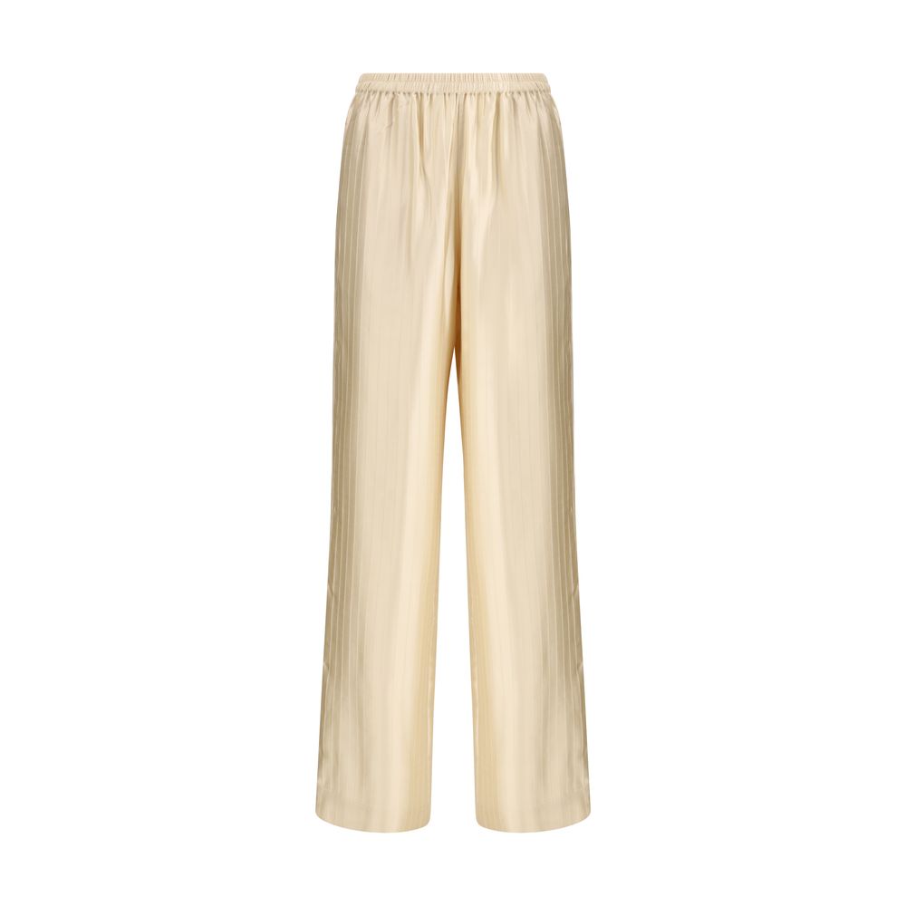 Beige Viskose-Freizeithose