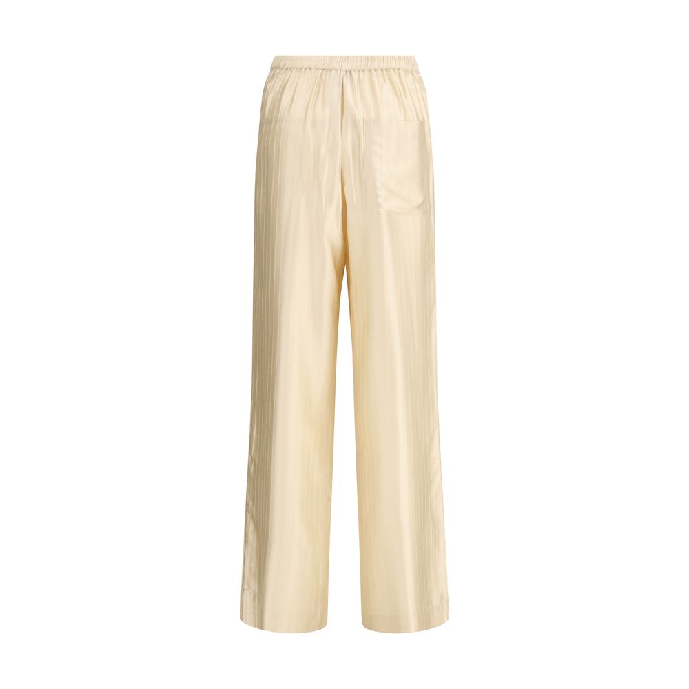 Beige Viskose-Freizeithose
