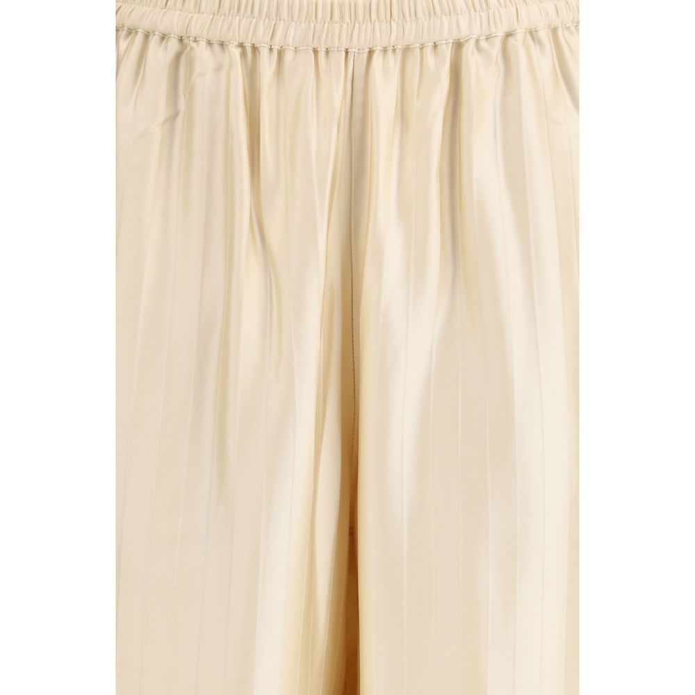 Beige Viskose-Freizeithose